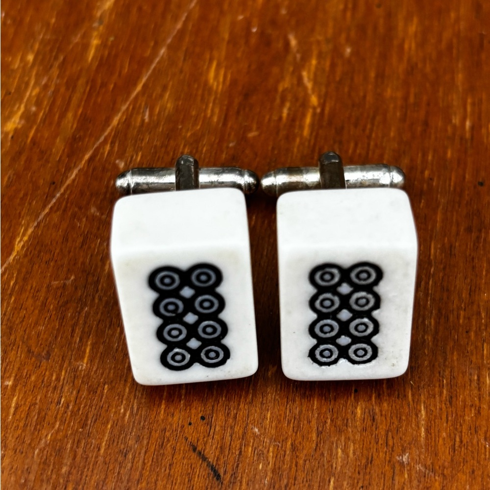 Eight dots mini mahjong Cufflinks